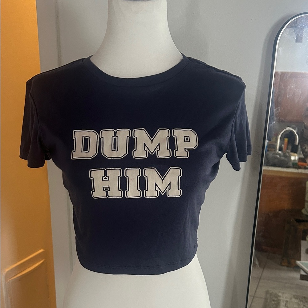 Navy Blue Crop Top “Dump Him”